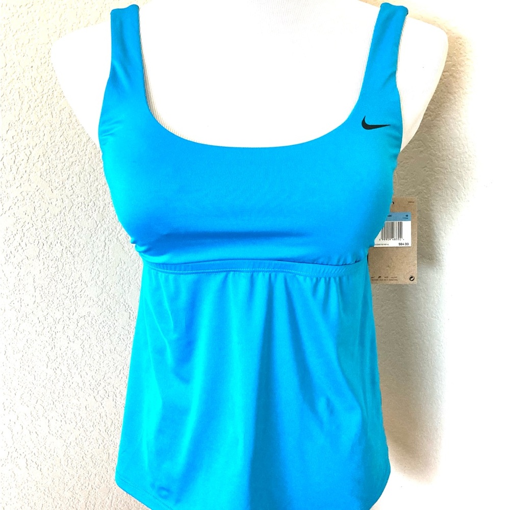Nike Aqua Blue Sports Tank Top Swim top Tankini top Nike Swim Top 
Size M / 34 B